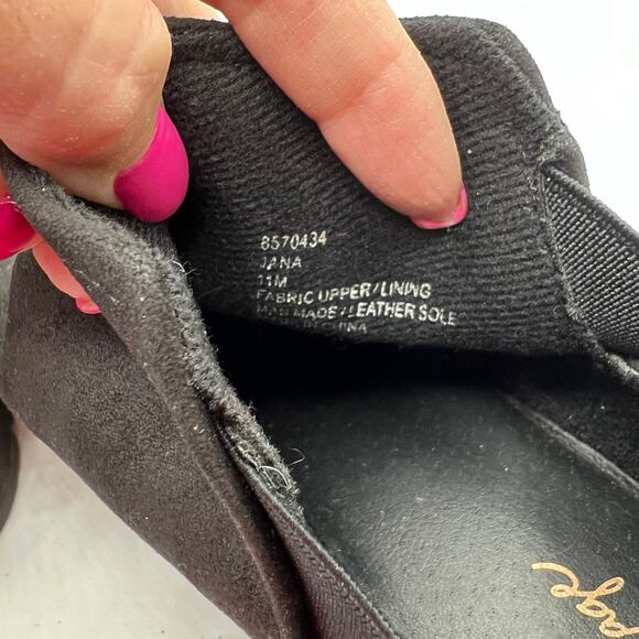 Crown Vintage Chelsea Size 11 Chunky Heel Ankle Boots Booties Black Slip On - Picture 7 of 15